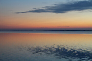 Obraz premium Wadden Sea: the sunset over the island of Langeoog - a play of colors