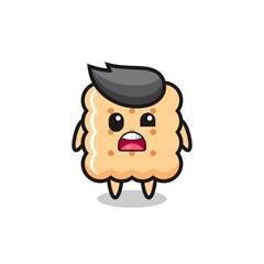 the shocked face of the cute cracker mascot
