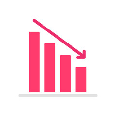 Line graph comparing business performance. Company earnings report concept