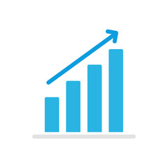 Line graph comparing business performance. Company earnings report concept