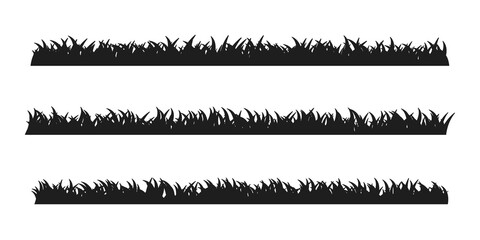 Black grass border silhouette for Halloween ghost graveyard decoration.