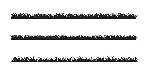 Black grass border silhouette for Halloween ghost graveyard decoration.