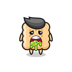 the cute cracker character with puke