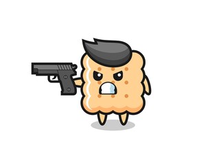 the cute cracker character shoot with a gun
