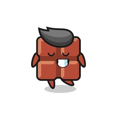 Obraz premium chocolate bar cartoon illustration with a shy expression