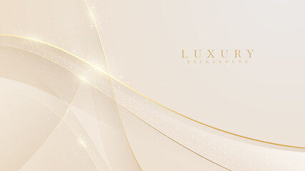 Luxury background along with golden curve, Yellow abstract pastel scene about sweet and smooth feeling, Vector illustration for design.