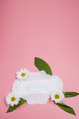 Obraz na płótnie Canvas Floral clean sanitary pad, hygiene concept, women products, menstrual pads