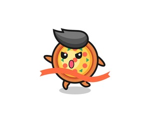 cute pizza illustration is reaching the finish