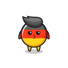the bored expression of cute germany flag badge characters