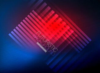 Bright neon color techno abstract background, shiny glowing neon lines in the dark background