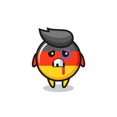 injured germany flag badge character with a bruised face