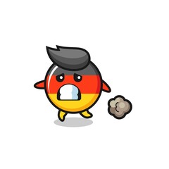 illustration of the germany flag badge running in fear