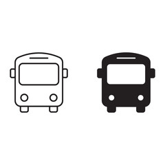 Bus Icon Vector Template Flat Design