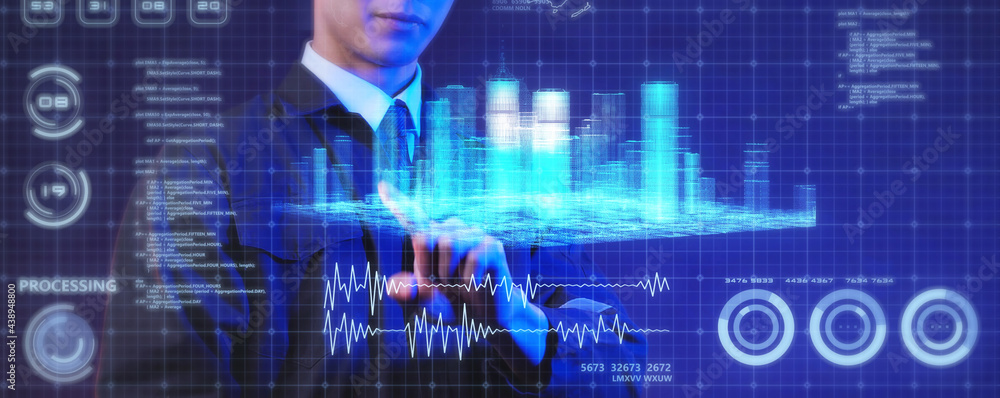 Aufkleber engineer architect futuristic design interface, ai artificial intelligence technology project buildi
