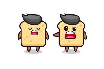 illustration of the argue between two cute bread characters