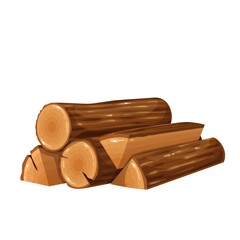 Firewood vector illustration. Wood log, timber, and woodpile.