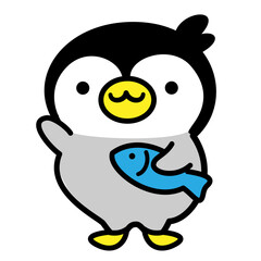 ペンギン　アイコン　かわいい　夏　イラスト素材