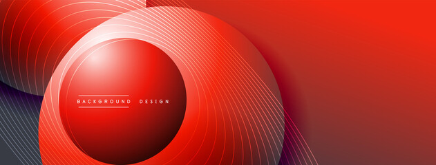 Gradient circles with shadows. Vector techno abstract background. Modern overlapping forms wallpaper background, design template