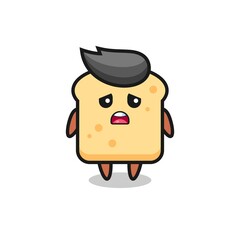 disappointed expression of the bread cartoon