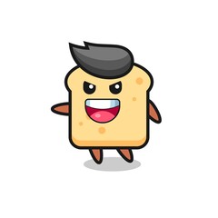 bread cartoon with very excited pose