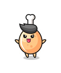 naughty fried chicken character in mocking pose