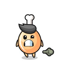 the illustration of the fried chicken cartoon doing fart