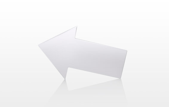 White arrow - 3d render isolated on a white background