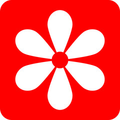 mobile glary icon and red flower illustration