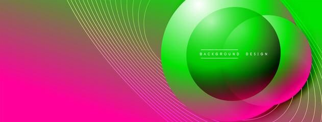 Gradient circles with shadows. Vector techno abstract background. Modern overlapping forms wallpaper background, design template