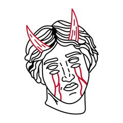 crying boy head design