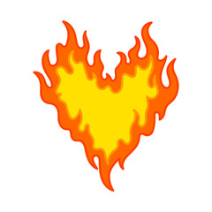 fire heart symbol design
