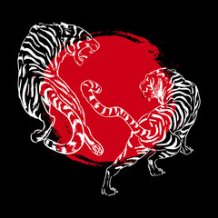 two tigers symbol design