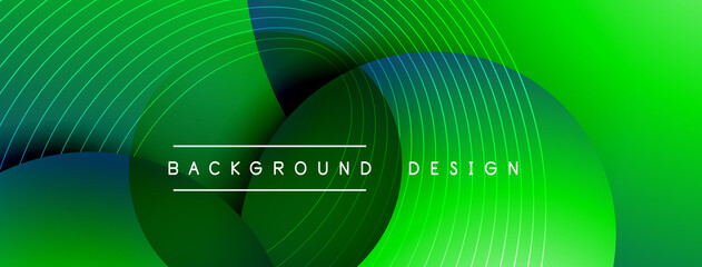 Gradient circles with shadows. Vector techno abstract background. Modern overlapping forms wallpaper background, design template