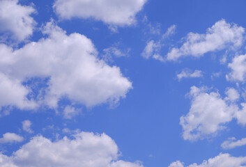 Naklejka na ściany i meble Clouds in the blue sky. Sky background. Sky texture.