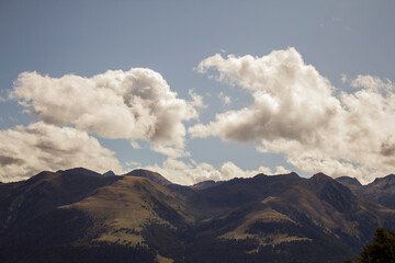 clouds in the mountains