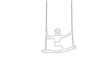 People on holidays line drawing, vector illustration design. Summer collection.