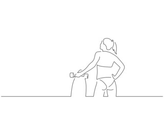 People on holidays line drawing, vector illustration design. Summer collection.