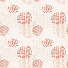 Pale doodle dots seamless pattern. Hand drawn repeat background in skin beige color. For fabric, wrapping, invitations, card, scrapbooking or wallpaper.