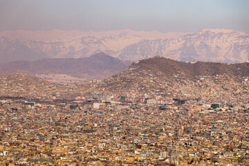 Kabul city view and mountains