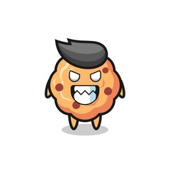 Obraz premium evil expression of the chocolate chip cookie cute mascot character