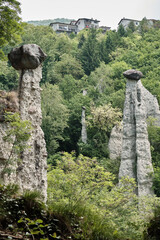 Pyramids of Zone Rock formations, also known as fairy chimneys, earth pyramids, hoodoos Monument...