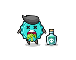 Obraz premium illustration of an bottle cap character vomiting due to poisoning
