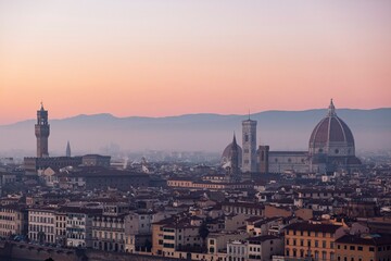 Fototapeta na wymiar Tramonto e Brunelleschi