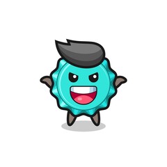 the illustration of cute bottle cap doing scare gesture