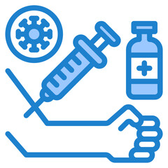 vaccine blue style icon