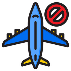 airplane color line style icon