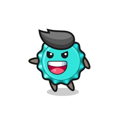 bottle cap cartoon with very excited pose