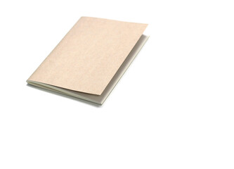 Brown book on white background.