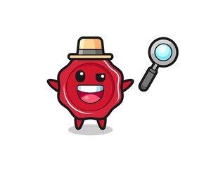illustration of the sealing wax mascot as a detective who manages to solve a case