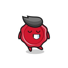 sealing wax cartoon illustration with a shy expression